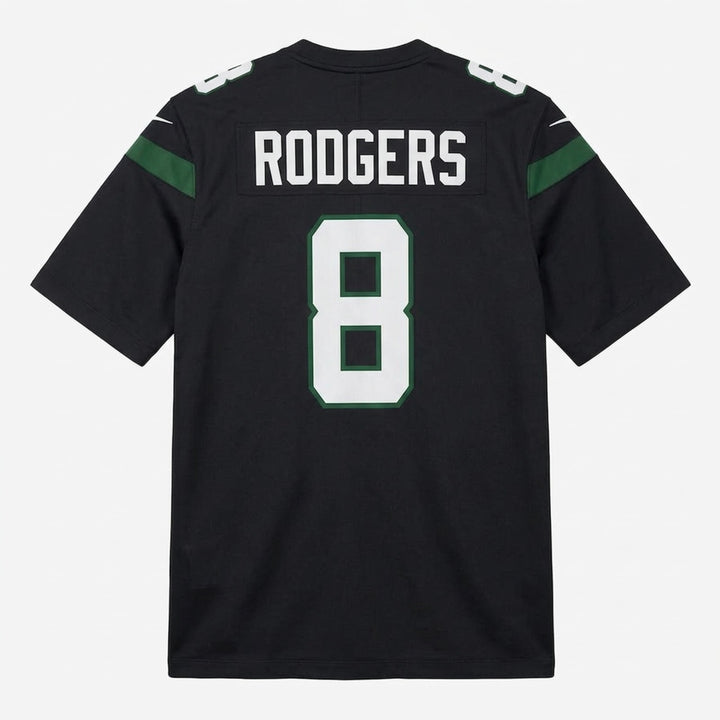 Rodgers 8 New York Black Football Jersey