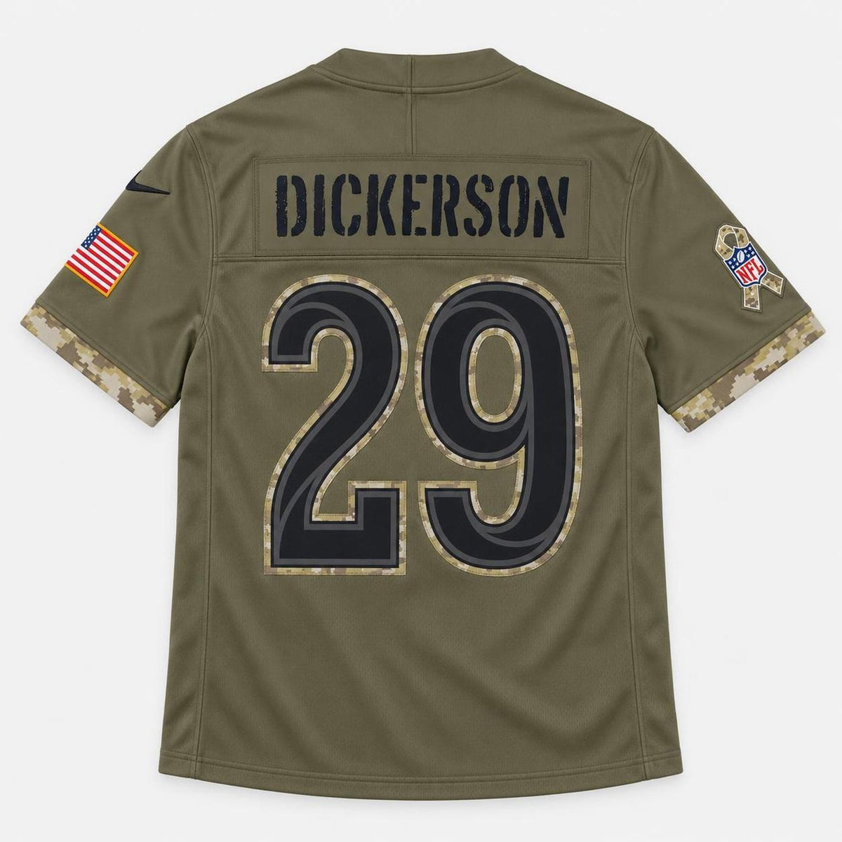 Dickerson 29 Los Angeles Olive Football Jersey - 2