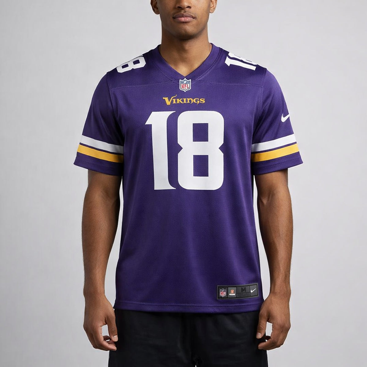 Jefferson 18 Vikings Purple Football Jersey - 4
