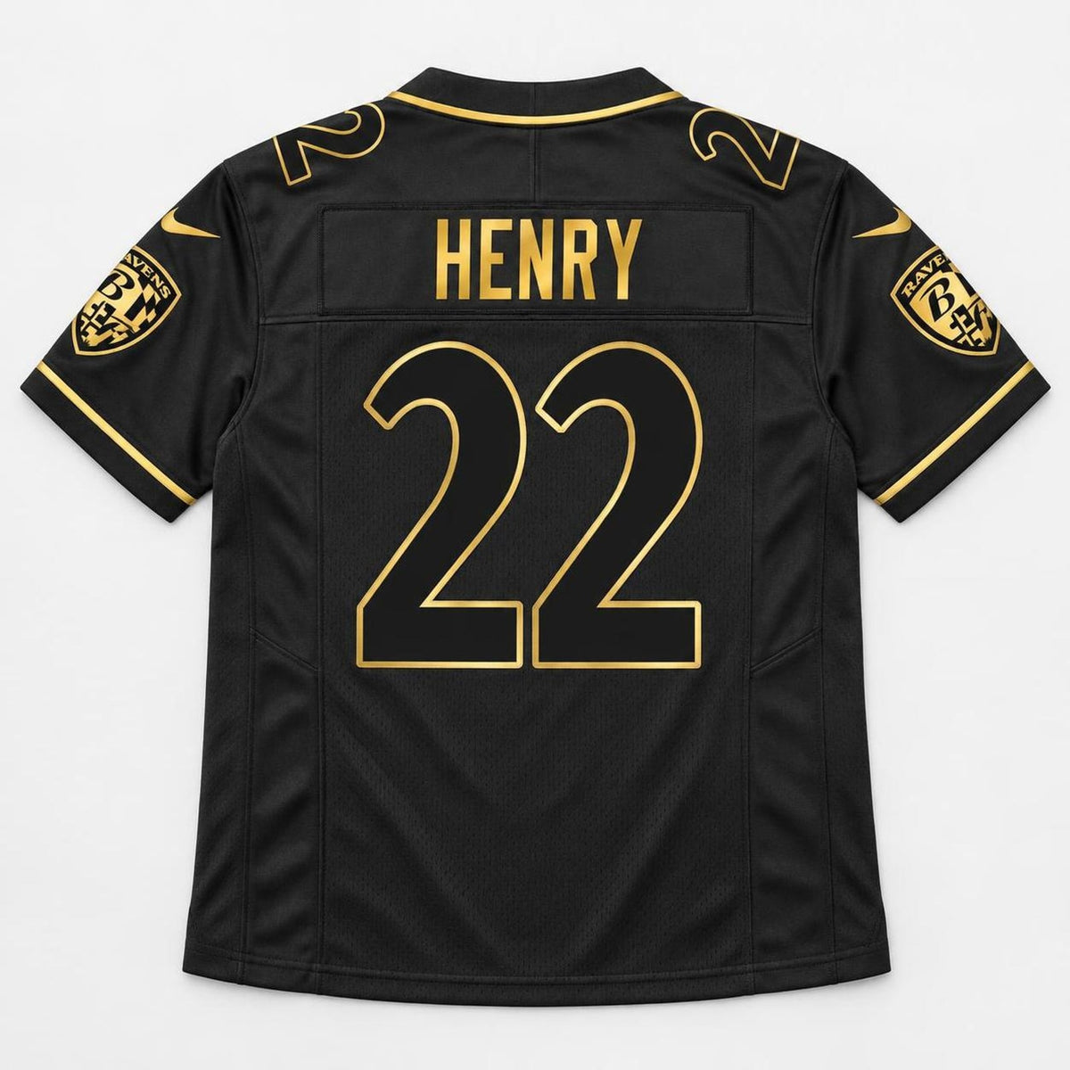Henry 22 Black Gold Football Jersey - 9