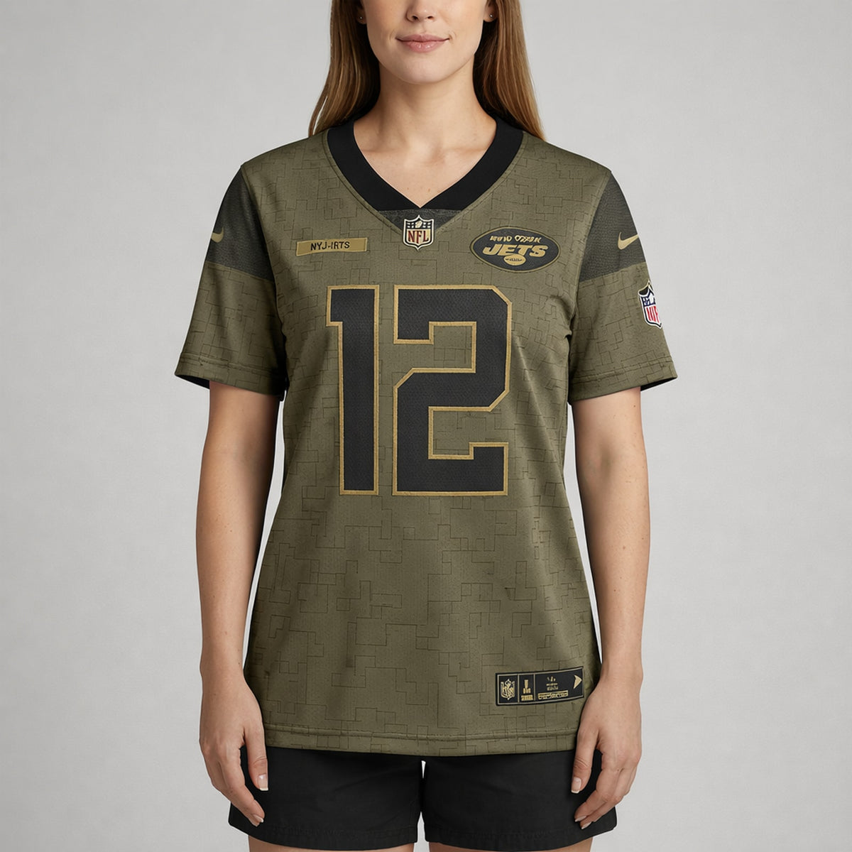 Namath 12 New York Football Jersey Olive - 5