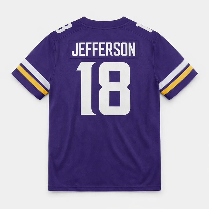 Jefferson 18 Vikings Purple Football Jersey