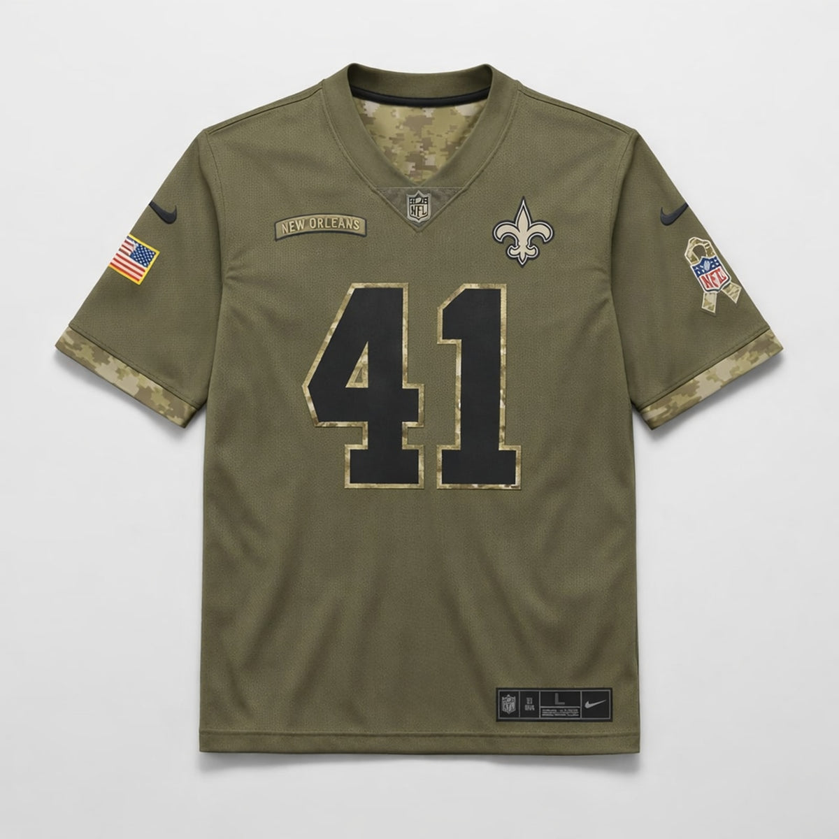Kamara 41 New Orleans Football Jersey Olive - 1