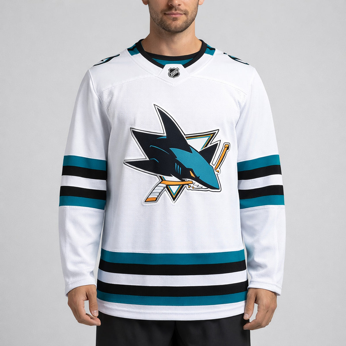 San Jose Sharks White Ice Hockey Jersey - 4