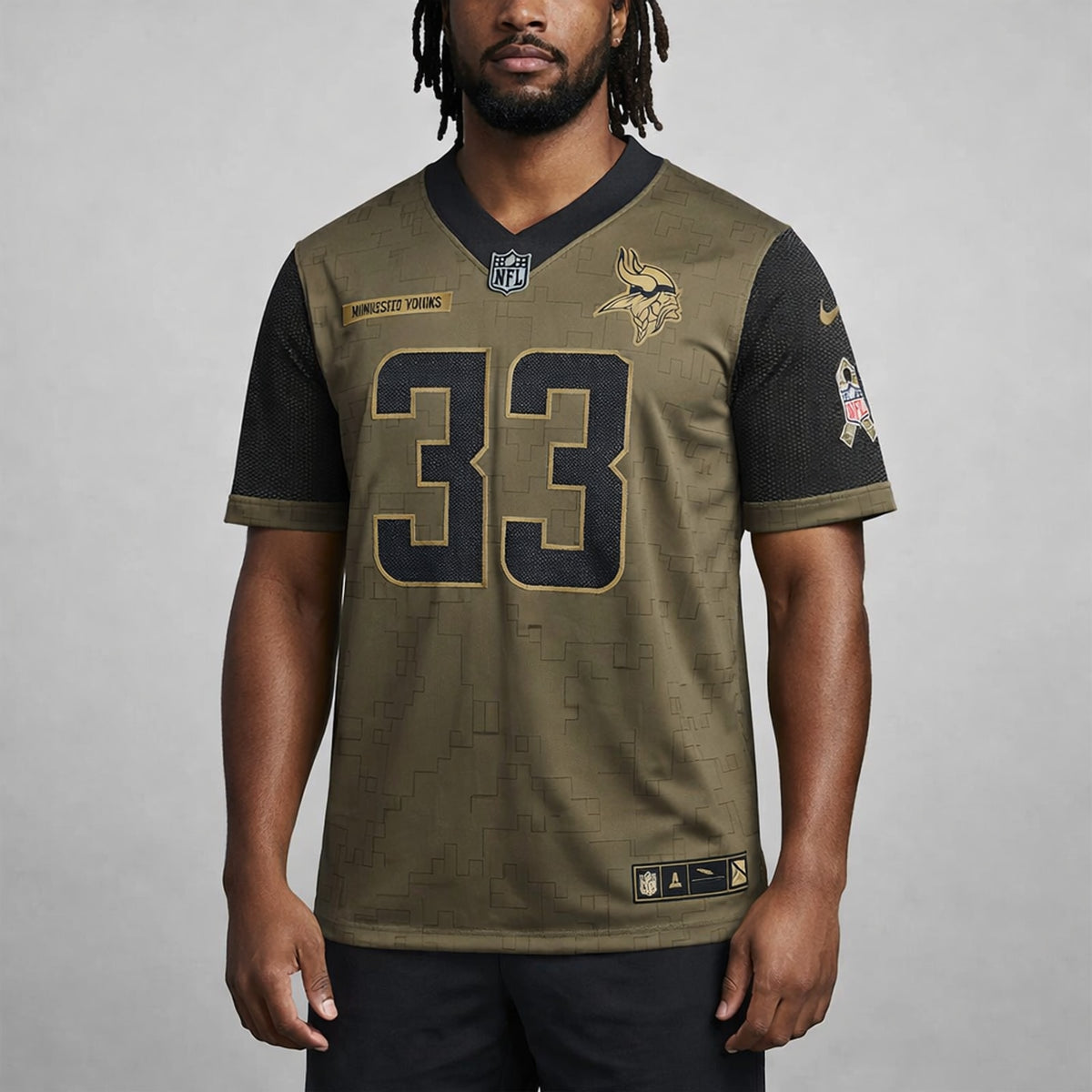 Cook 33 Vikings Salute To Service Football Jersey - 4