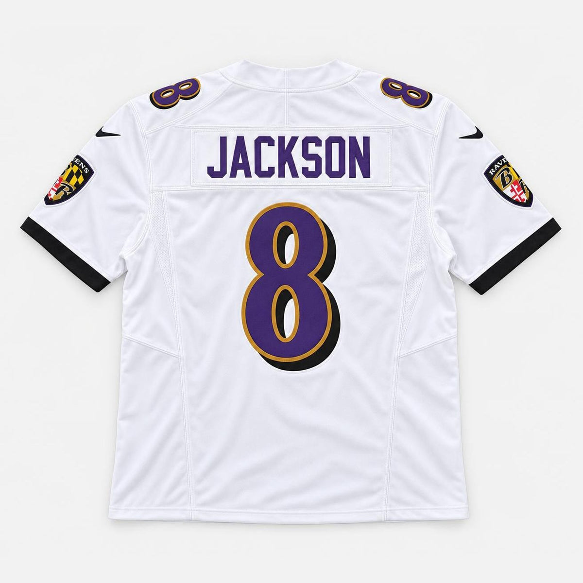 Jackson 8 Baltimore White Football Jersey - 6