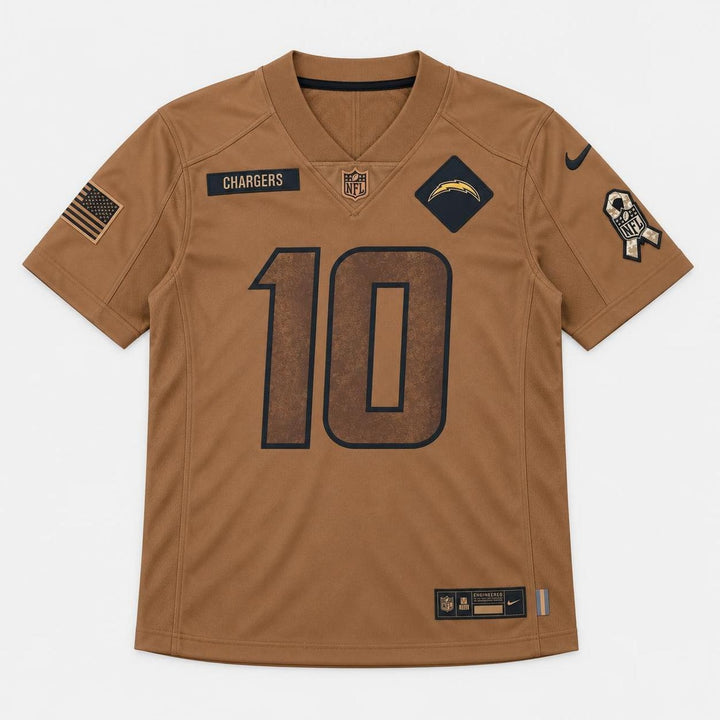 Herbert 10 Los Angeles Brown Football Jersey
