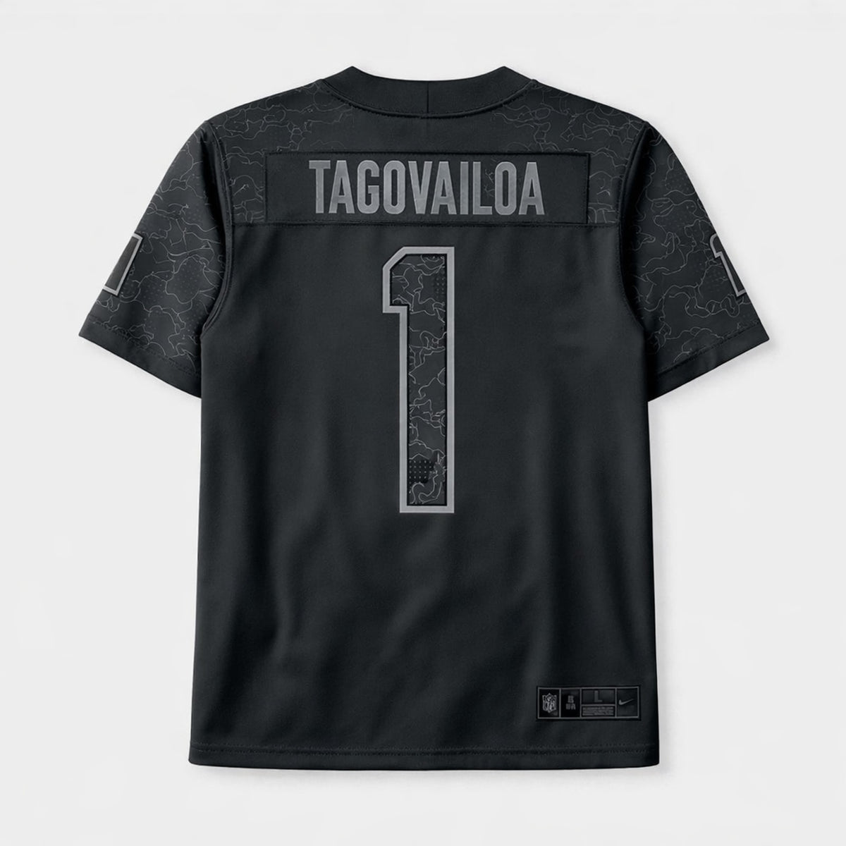 Tagovailoa 1 Dolphins Black Football Jersey - 2