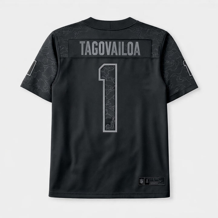 Tagovailoa 1 Dolphins Black Football Jersey