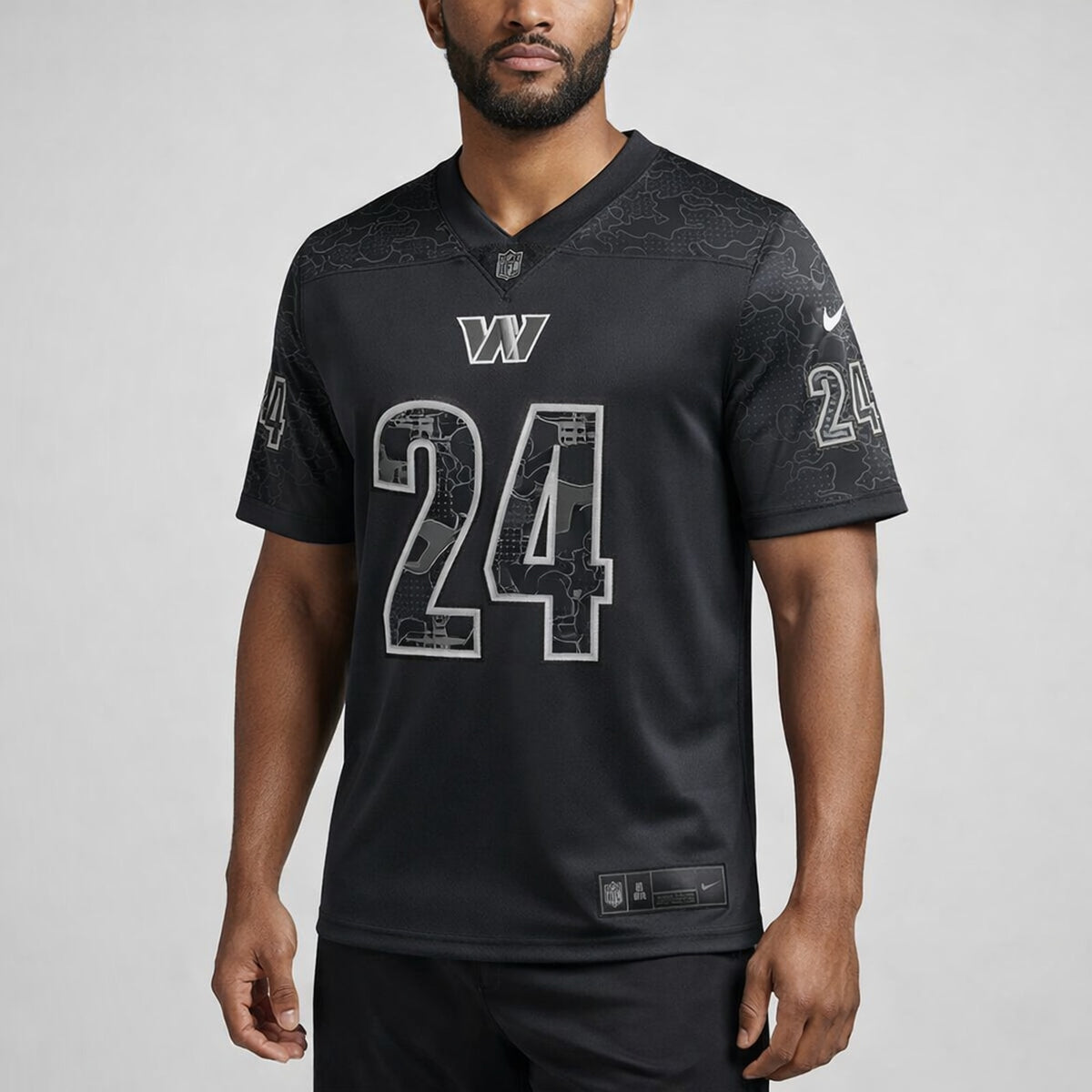 Gibson 24 Washington Black Football Jersey - 4