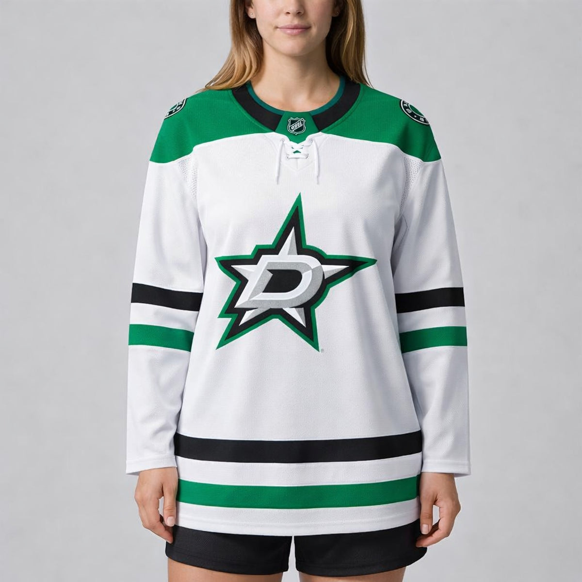 Dallas Stars White Green Hockey Jersey - 5