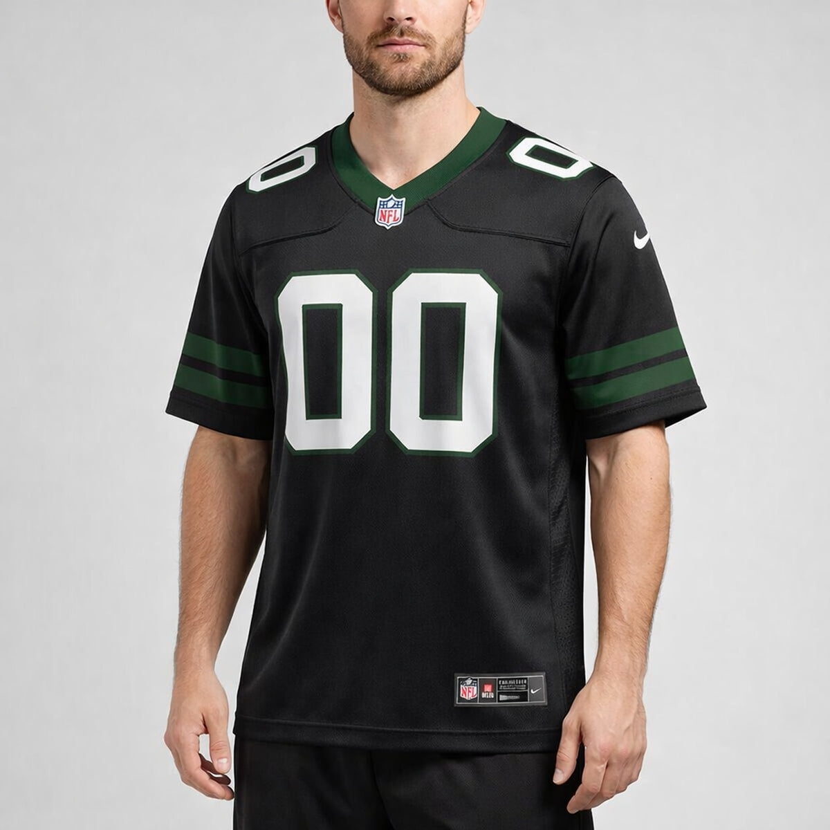 Black Green Football Jersey - Custom Name and Number - 4