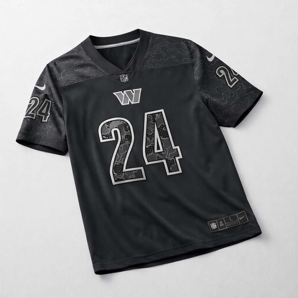 Gibson 24 Washington Black Football Jersey - 3