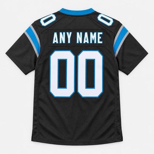 Black Blue Football Jersey - Custom Name and Number - 2
