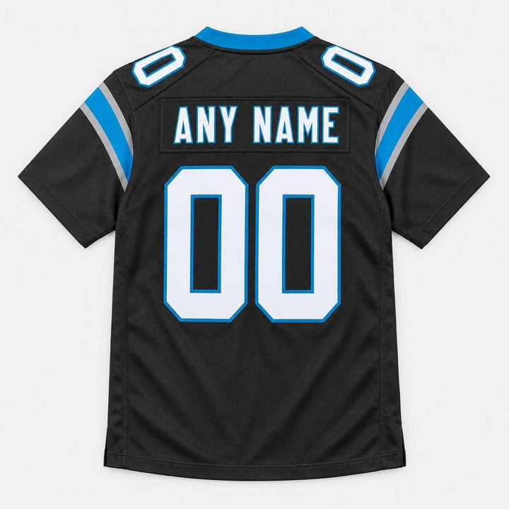 Black Blue Football Jersey - Custom Name and Number