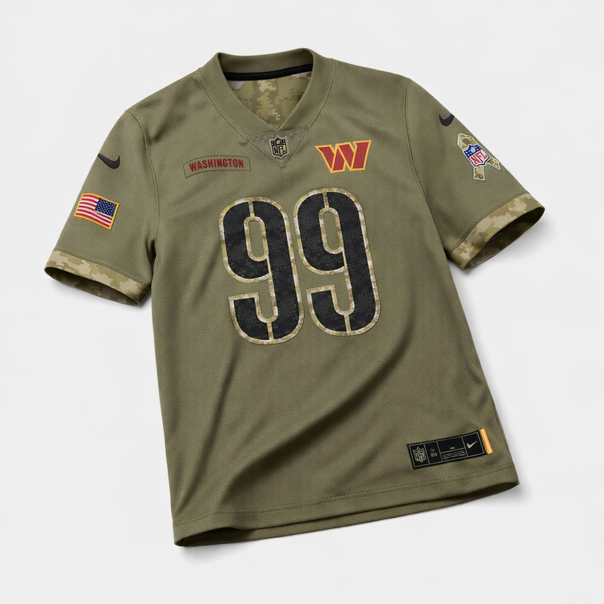 Young 99 Olive Washington Football Jersey - 3