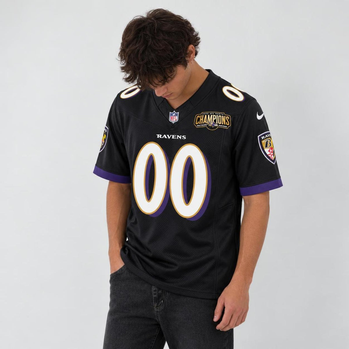 Baltimore Black Purple Football Jersey - Custom Name And Number - 2
