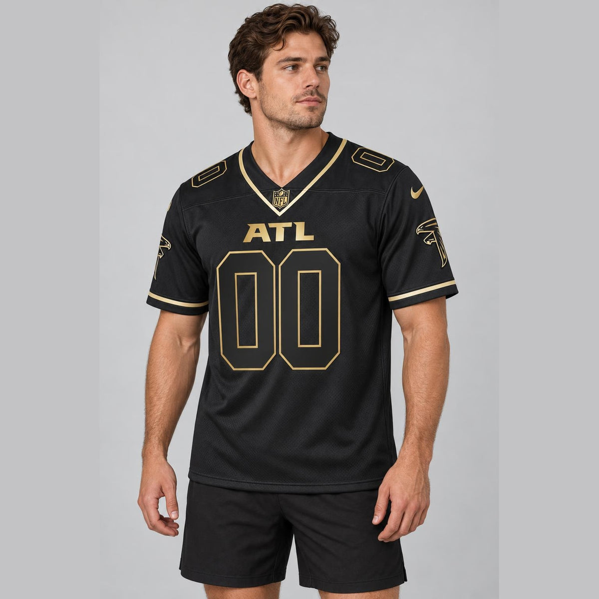Black Gold Atl Football Jersey - Custom Name and Number - 4
