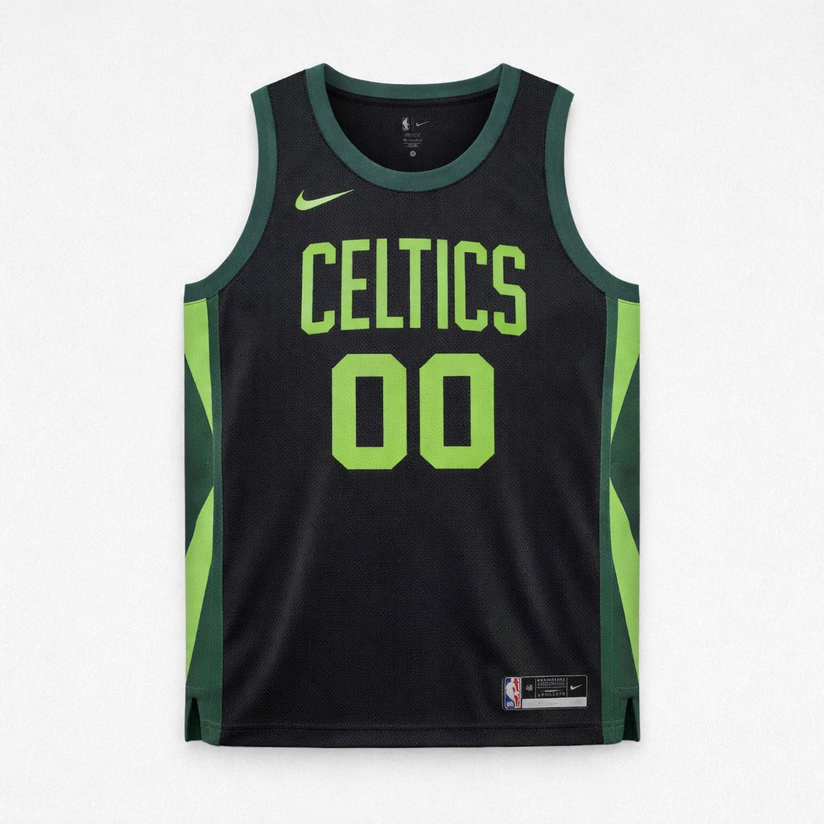 Celtics Custom Basketball Jersey Black Green - 1
