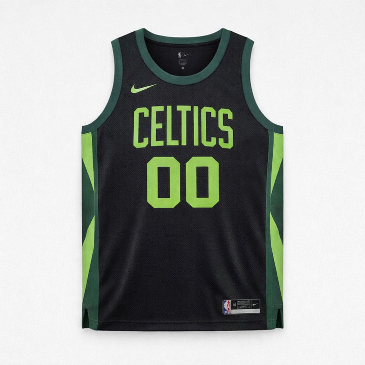 Celtics Custom Basketball Jersey Black Green