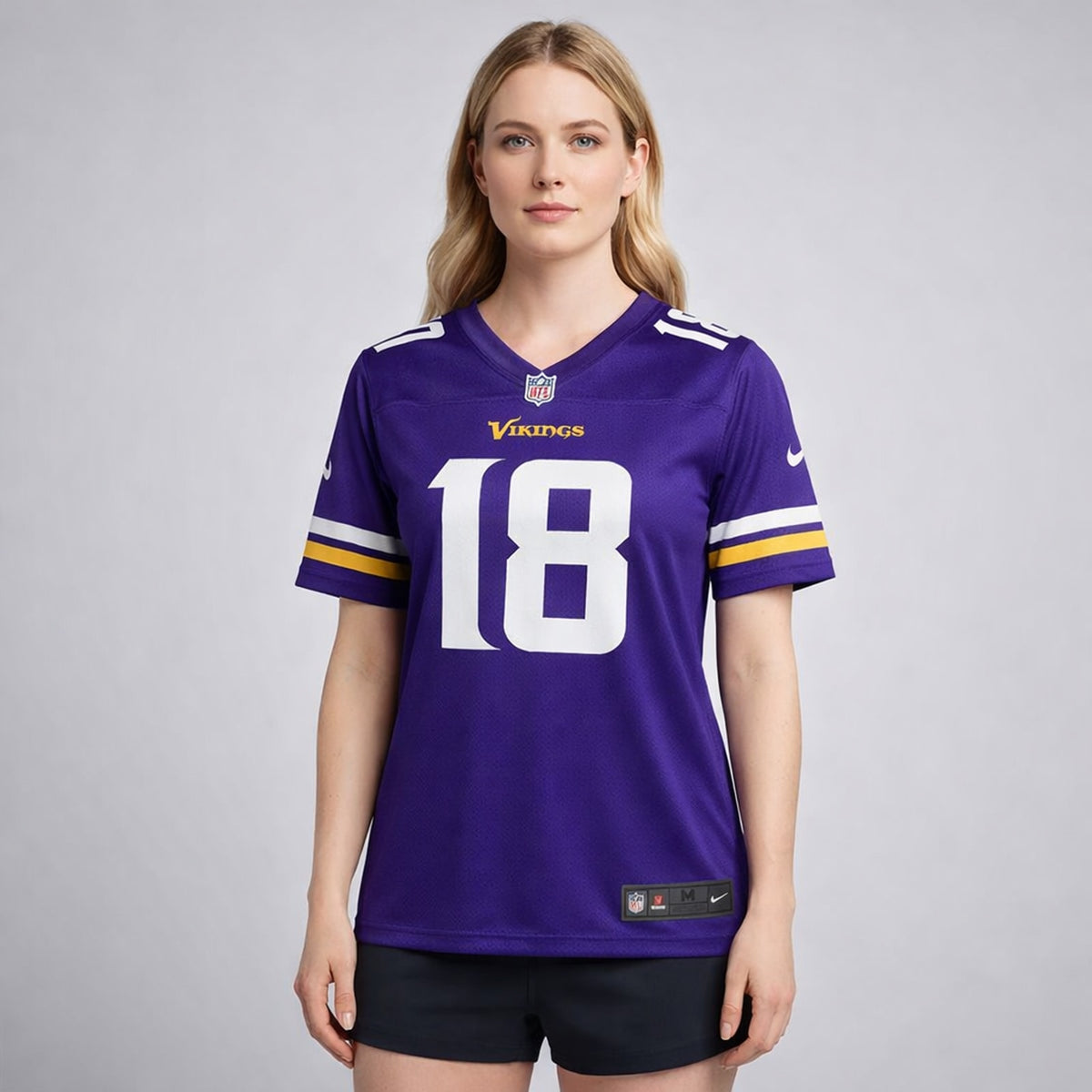 Jefferson 18 Vikings Purple Football Jersey - 5
