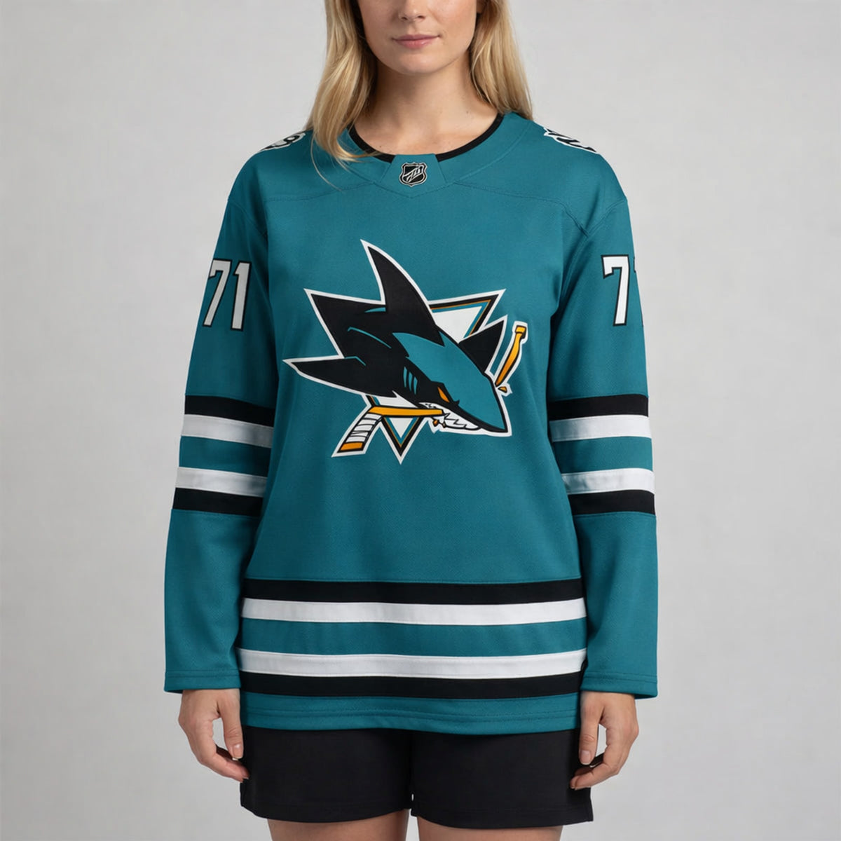 Celebrini 71 Sharks Hockey Jersey - 5