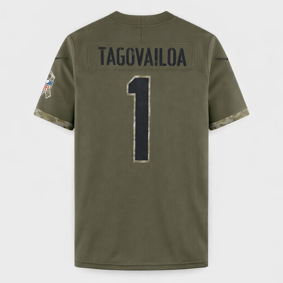 Tagovailoa 1 Miami Dolphins Olive Football Jersey - 2