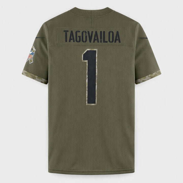 Tagovailoa 1 Miami Dolphins Olive Football Jersey