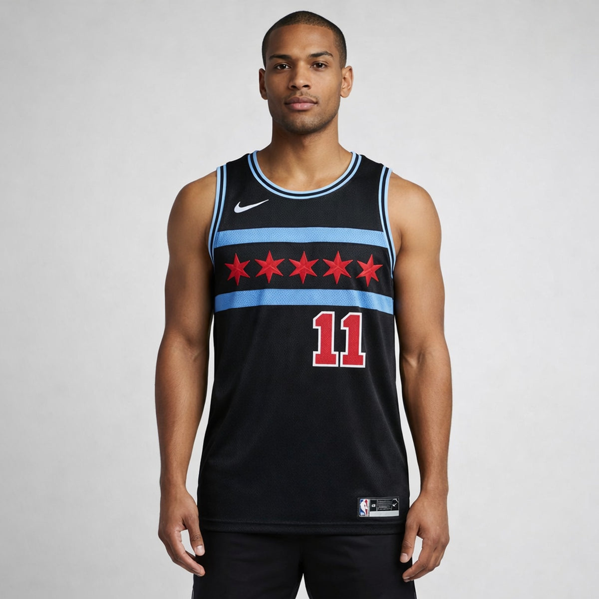 DeRozan 11 Chicago Basketball Jersey Black Blue - 4