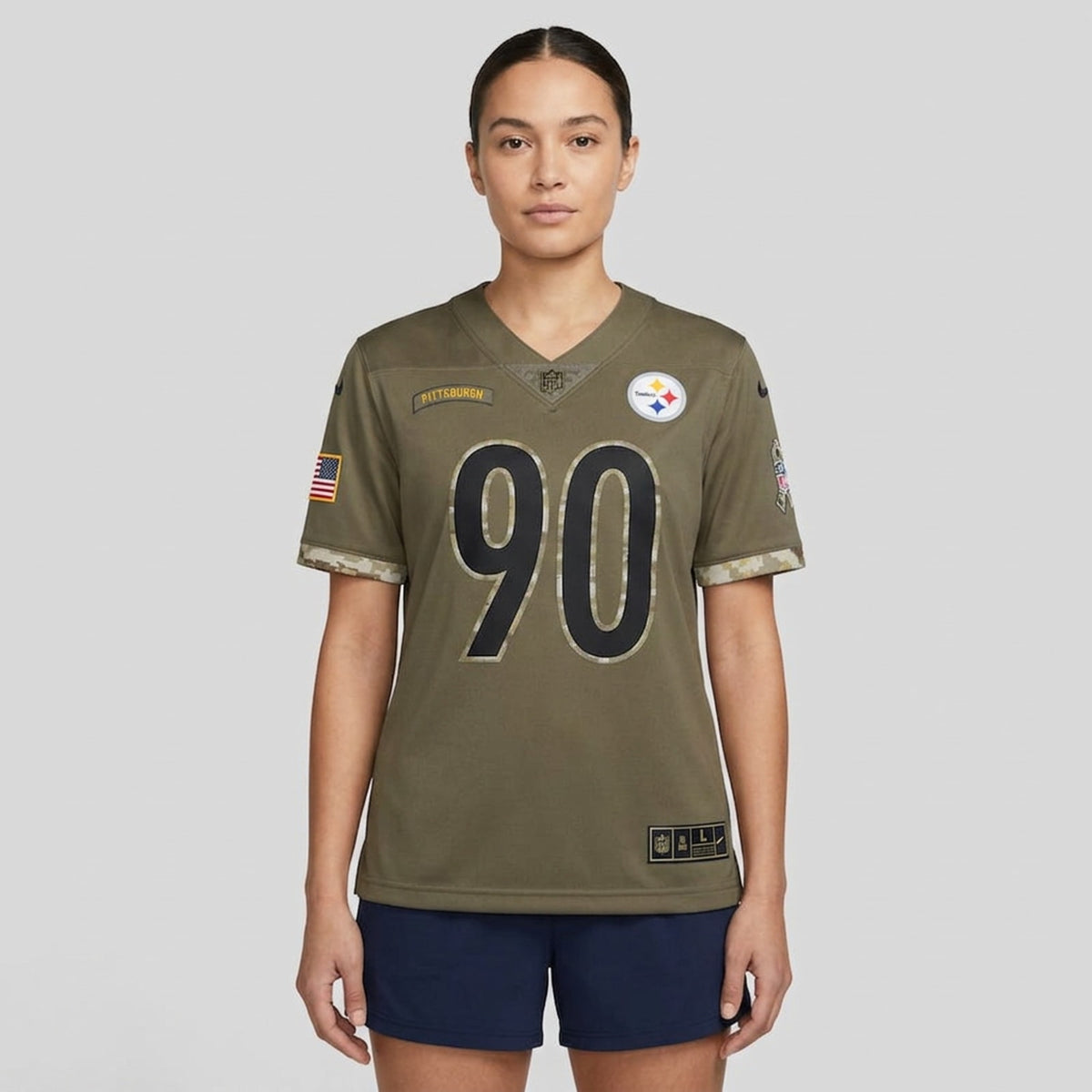 Watt 90 Pittsburgh Football Jersey Olive - 5