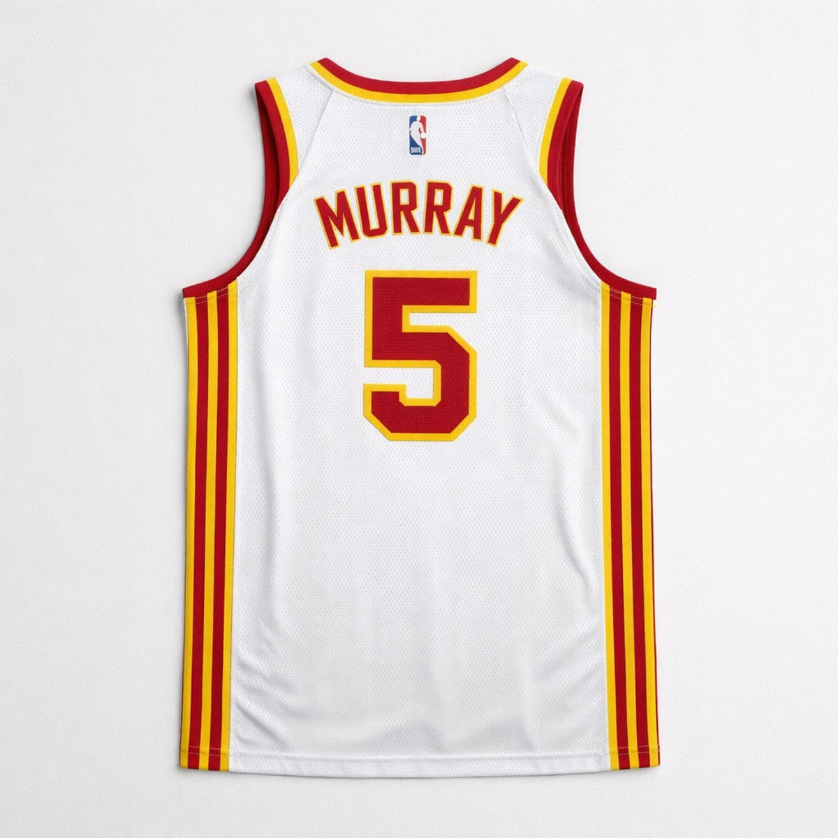 Murray 5 Atlanta Basketball Jersey White Red Yellow - 2