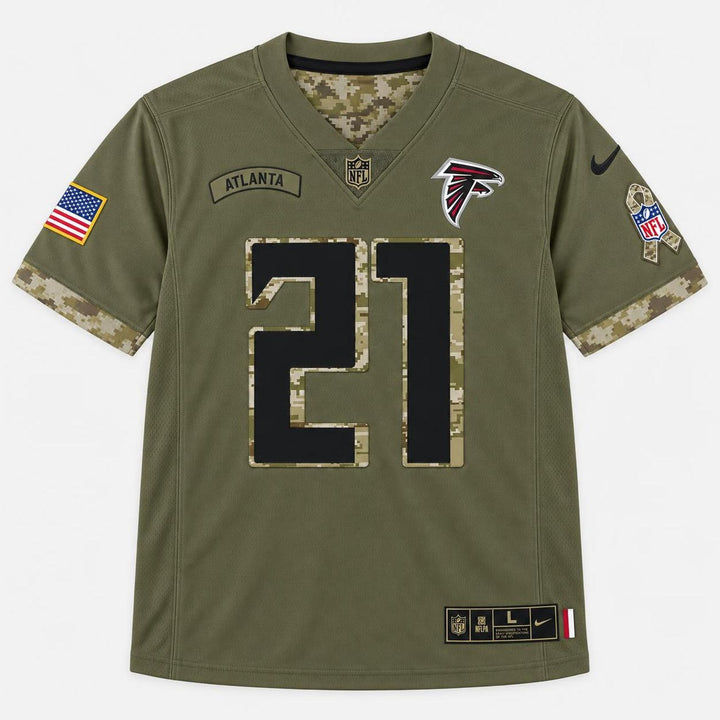 Sanders 21 Olive Atlanta Football Jersey