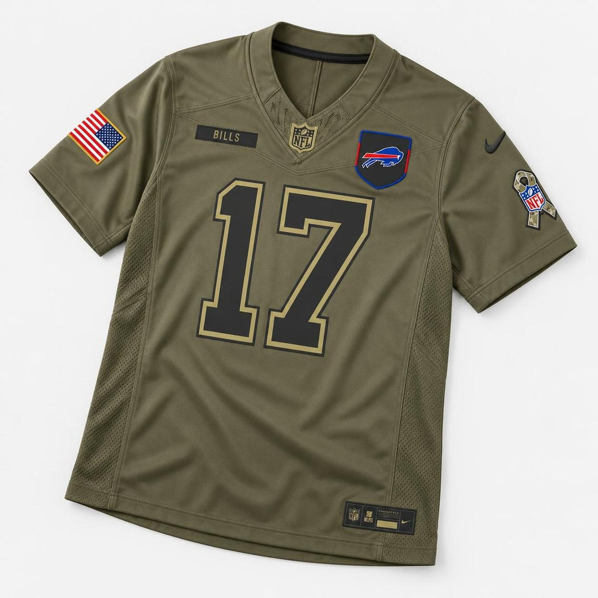 Allen 17 Buffalo Olive Football Jersey - 5