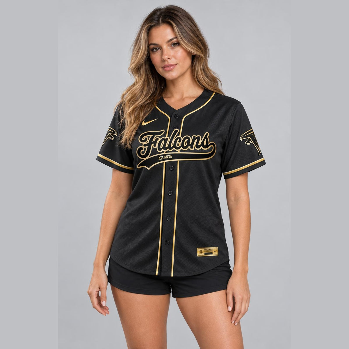 Atlanta Black Gold Baseball Jersey - Custom Name and Number - 7