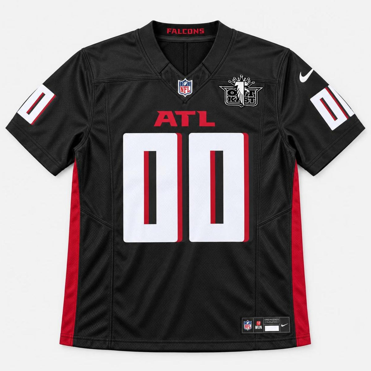 Atl Black Red Football Jersey - Custom Name and Number - 1