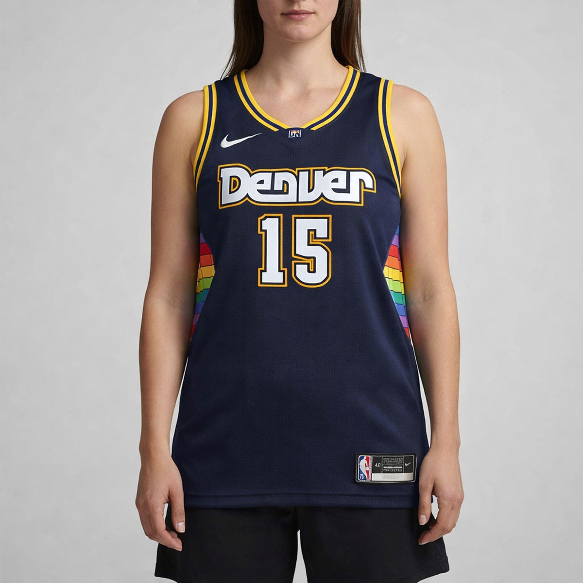 Jokić 15 Denver Navy Rainbow Basketball Jersey - 5