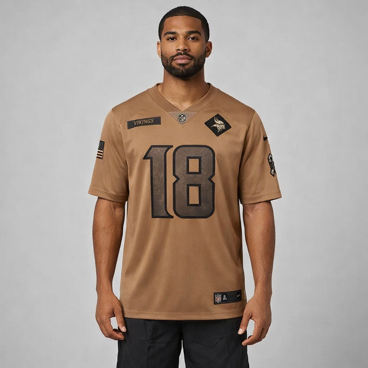Jefferson 18 Vikings Salute To Service Football Jersey - 4