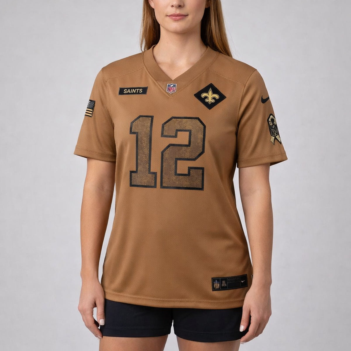 Olave 12 Saints Football Jersey Salute To Service - 5