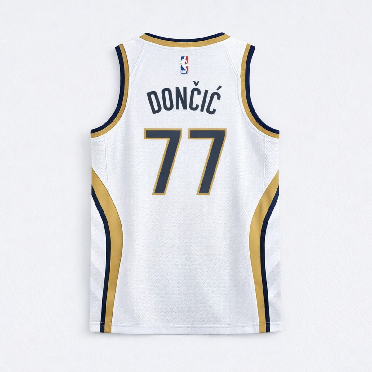 Doncic 77 Dallas White Gold Basketball Jersey - 2