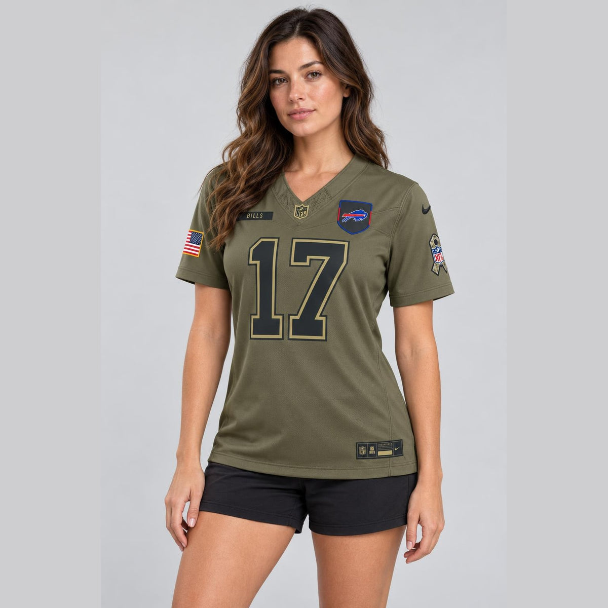 Allen 17 Buffalo Olive Football Jersey - 4