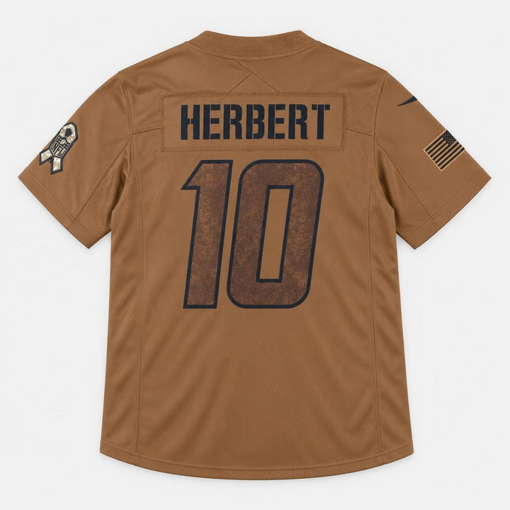 Herbert 10 Los Angeles Brown Football Jersey