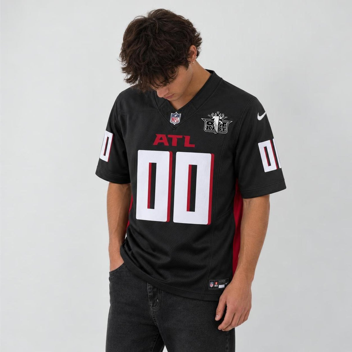 Atl Black Red Football Jersey - Custom Name and Number - 2