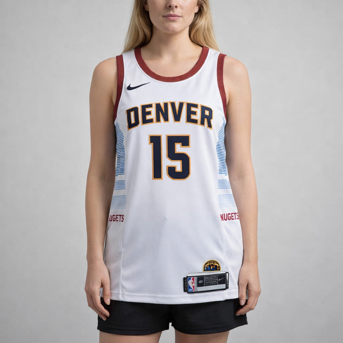 Jokić 15 Denver White Basketball Jersey - 5