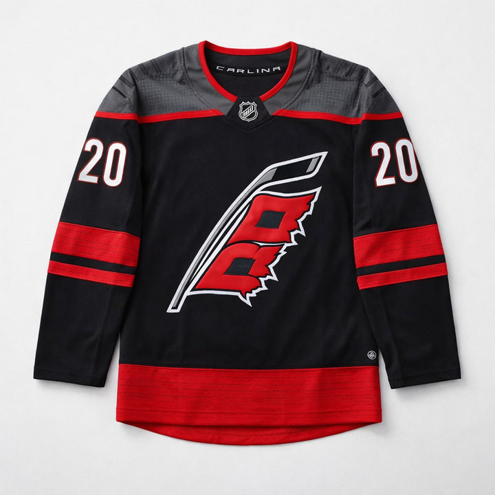 Aho 20 Hurricanes Hockey Jersey Black Red
