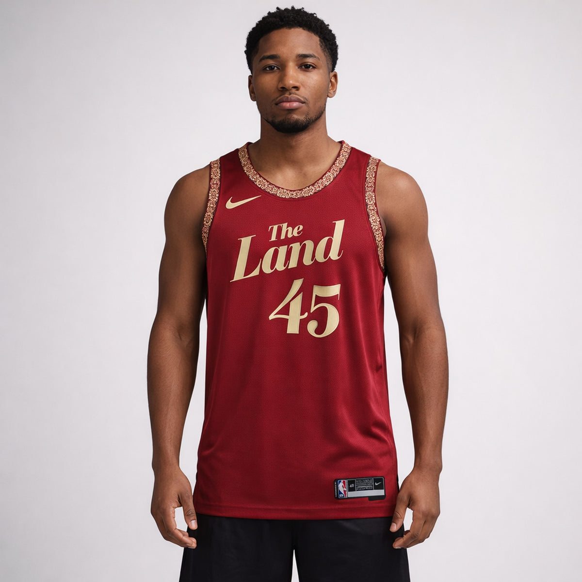 Mitchell 45 Cleveland Cavaliers Burgundy Basketball Jersey - 4
