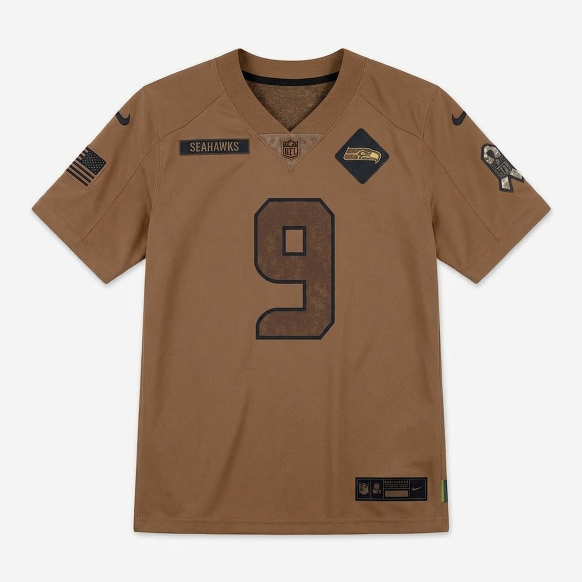 Walker Iii 9 Seattle Football Jersey Brown - 3