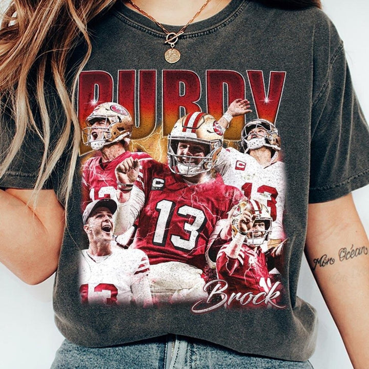 Brock Purdy 13 San Francisco 49ers Vintage Football Graphic T-Shirt