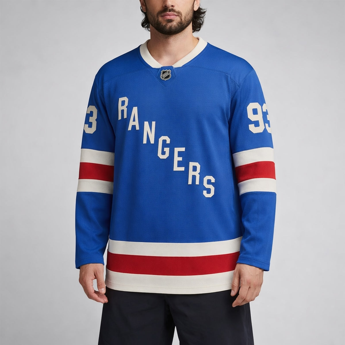 Zibanejad 93 Rangers Blue Hockey Jersey - 4