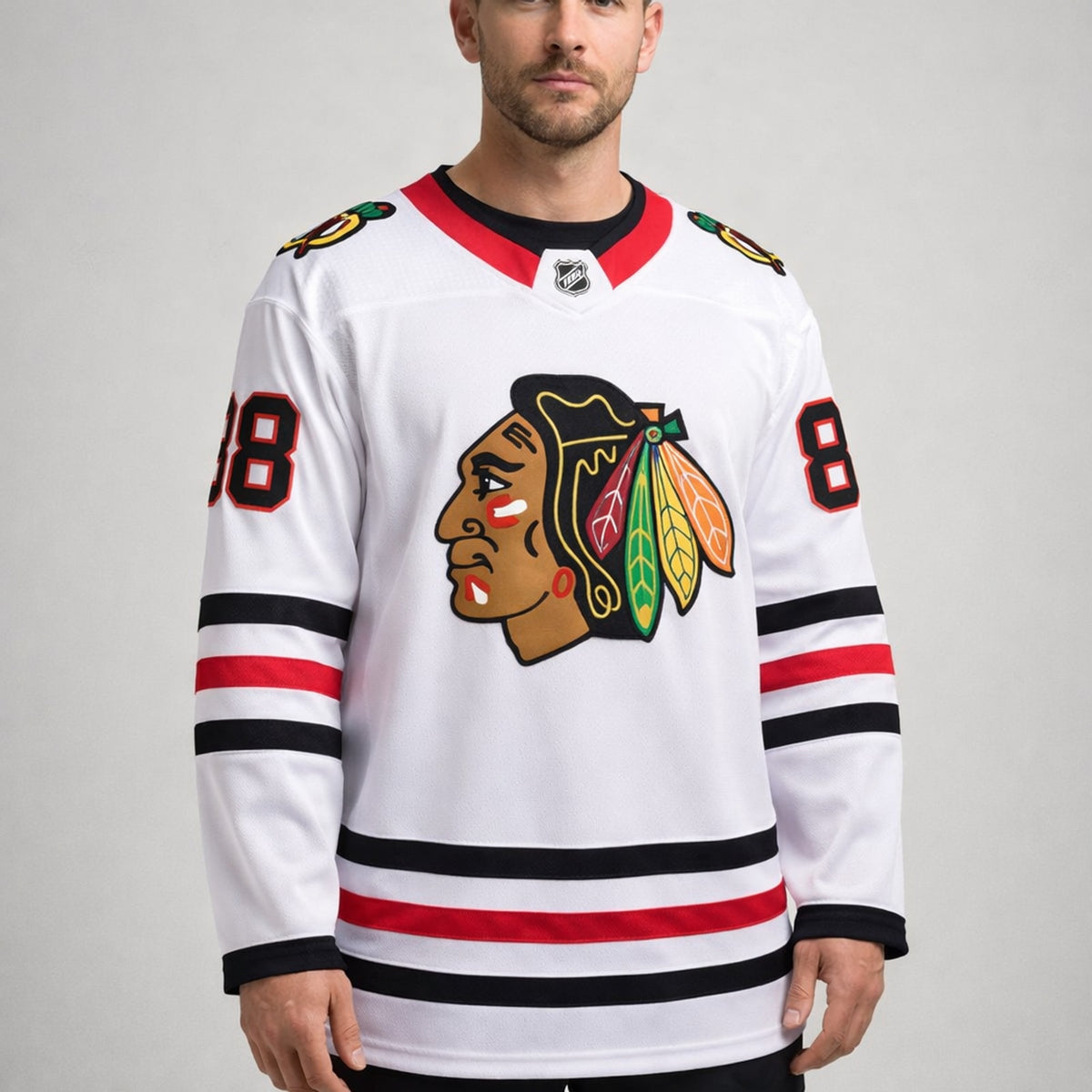 Kane 88 Chicago Hockey Jersey White - 4