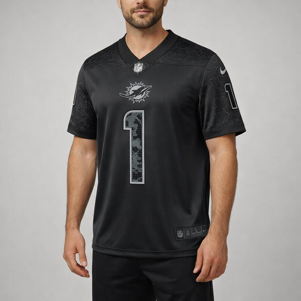 Tagovailoa 1 Dolphins Black Football Jersey - 4